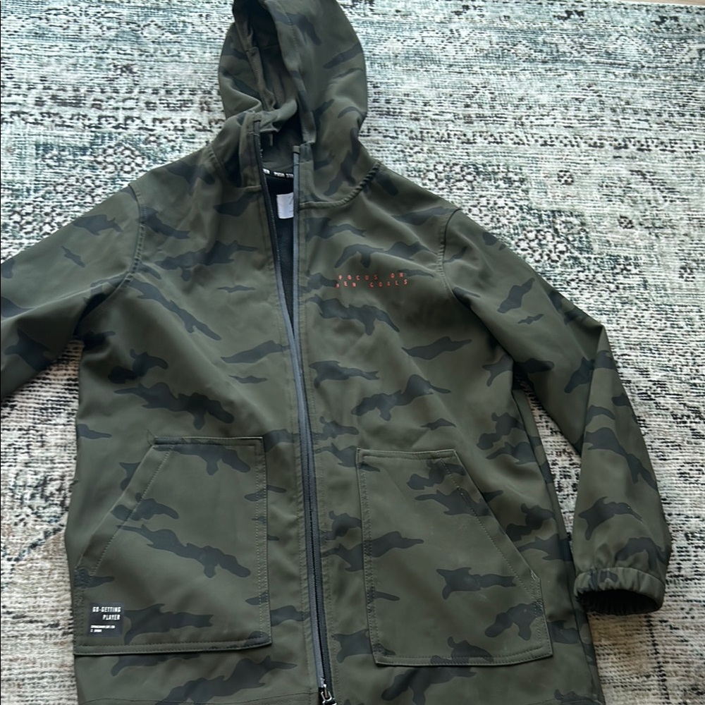 Green and Black Military Field Hooded Jacket waterproof